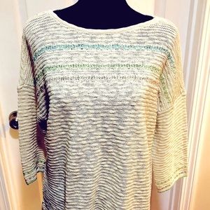 J. Jill Cream Boat Neck Sweater, Size Mp